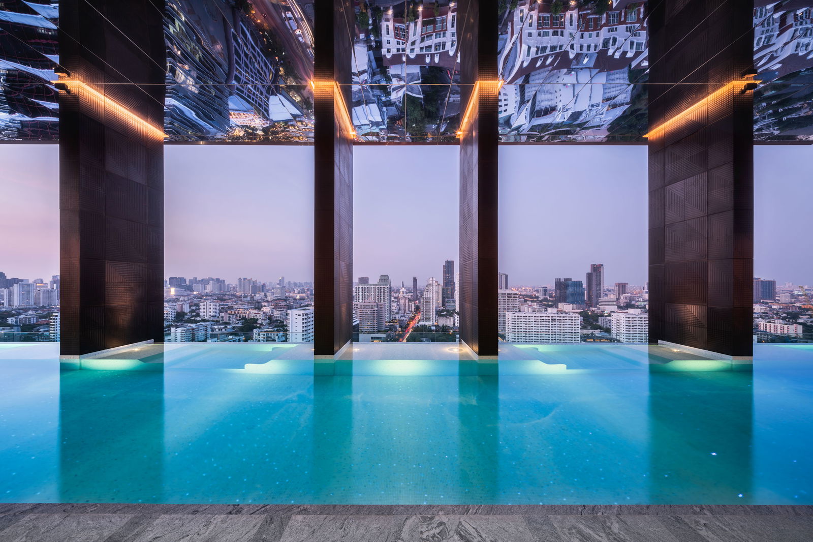 View on the city from the pool