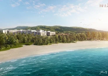 The Balcony beachfront condo Phuket - aerial view from the sea