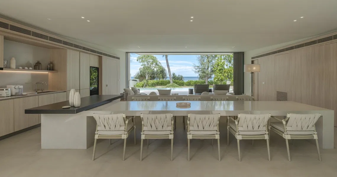 Veyla Natai beachfront villas living room beach view