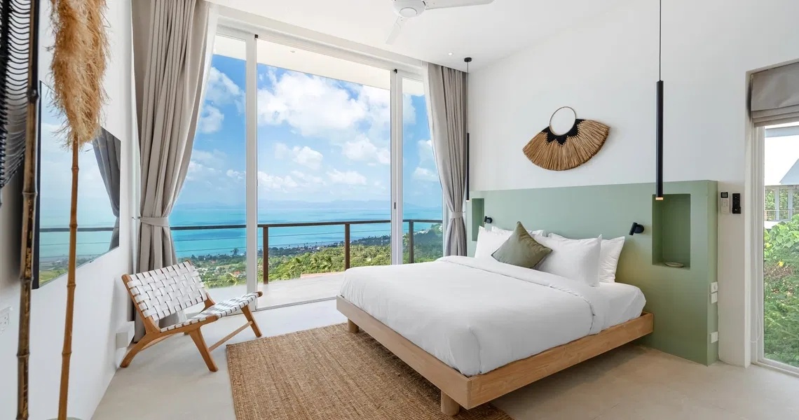 Pacific Palisade Samui luxury villa - chill tropical bedroom