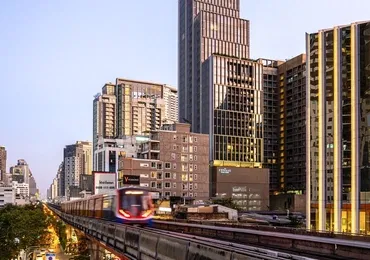 The Estelle Phrom Phong Luxury Bangkok Condo Building Seen from across Sukhumvit Road