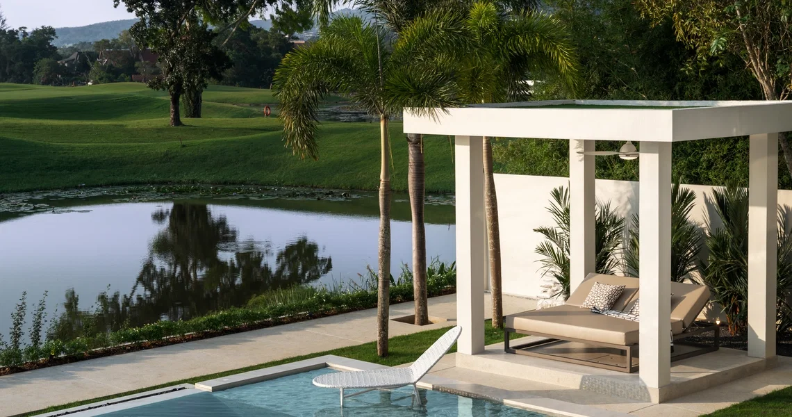 Laguna Homes - external pool with lake