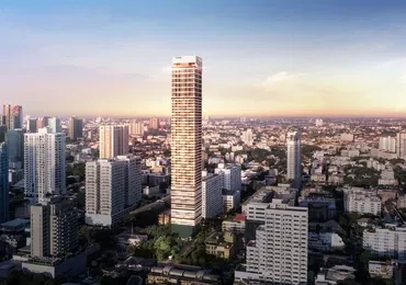 Noble Form Thonglor luxury high-rise - exterior sunset view