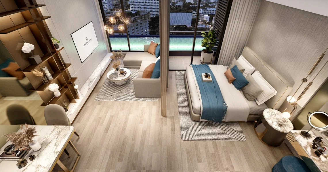 Grand Hampton Origin Bedroom and Living Room