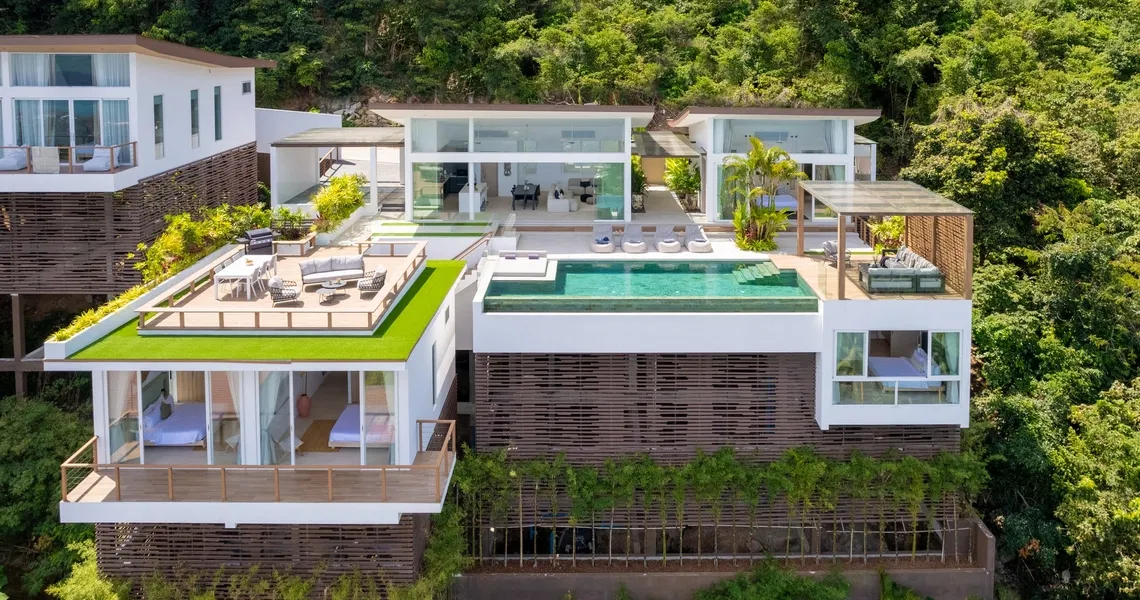 Pacific Palisade Samui luxury villa - villa drone photo
