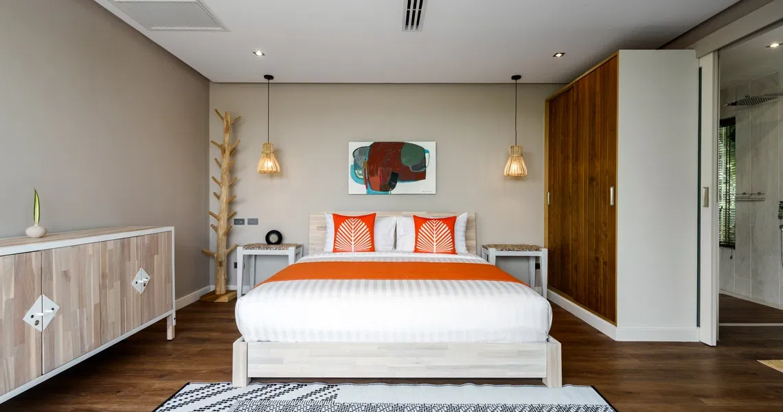 Luxury villas on Samui 5 Bedroom Beachfront Villas in Baan Talay bedroom