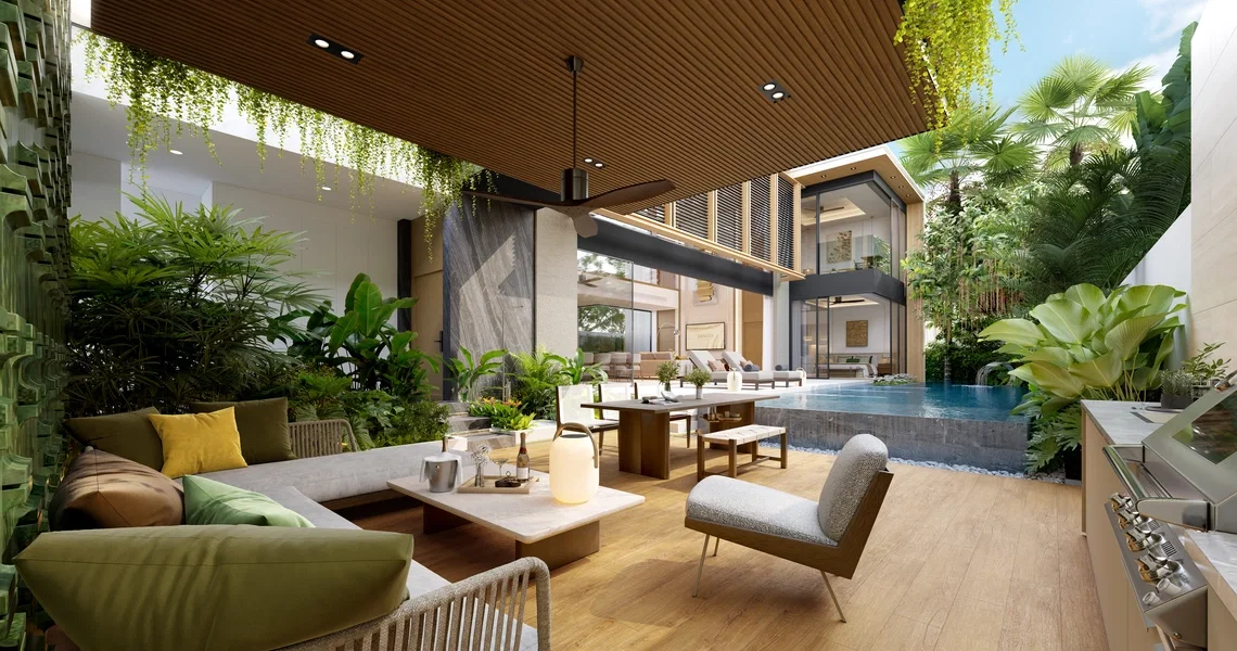 ANNARA Residences living room and pool