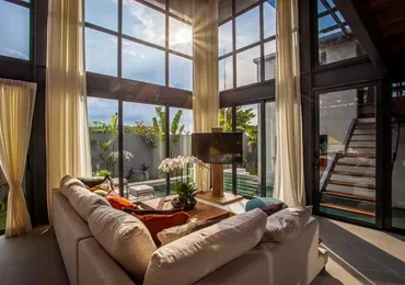 Riverhouse Phuket 3 bedroom villa living room and pool