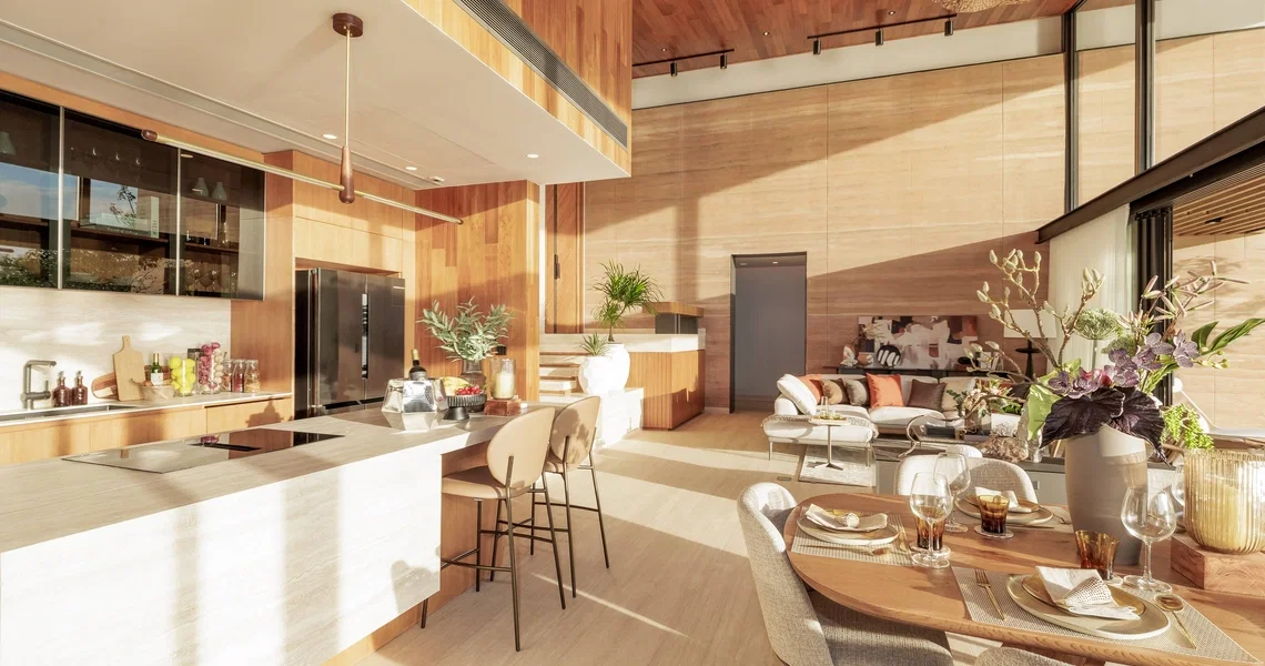 SERRANA Lakefront - dining room and kitchen