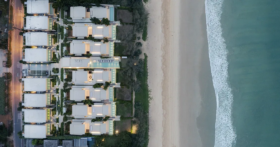 Veyla Natai beachfront villas bird eye