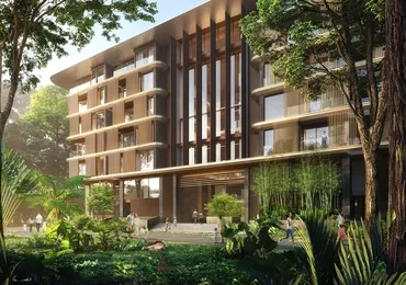 Mulberry Grove at The Forestias Luxury Bangkok Condo entrance from the forest