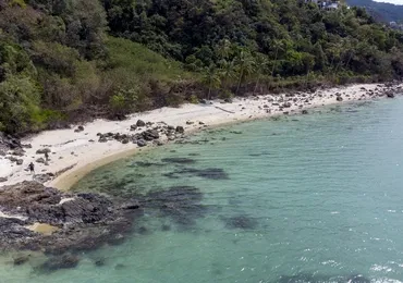 Land Plot on Samui Unique 27 Rai oceanfront land drone view